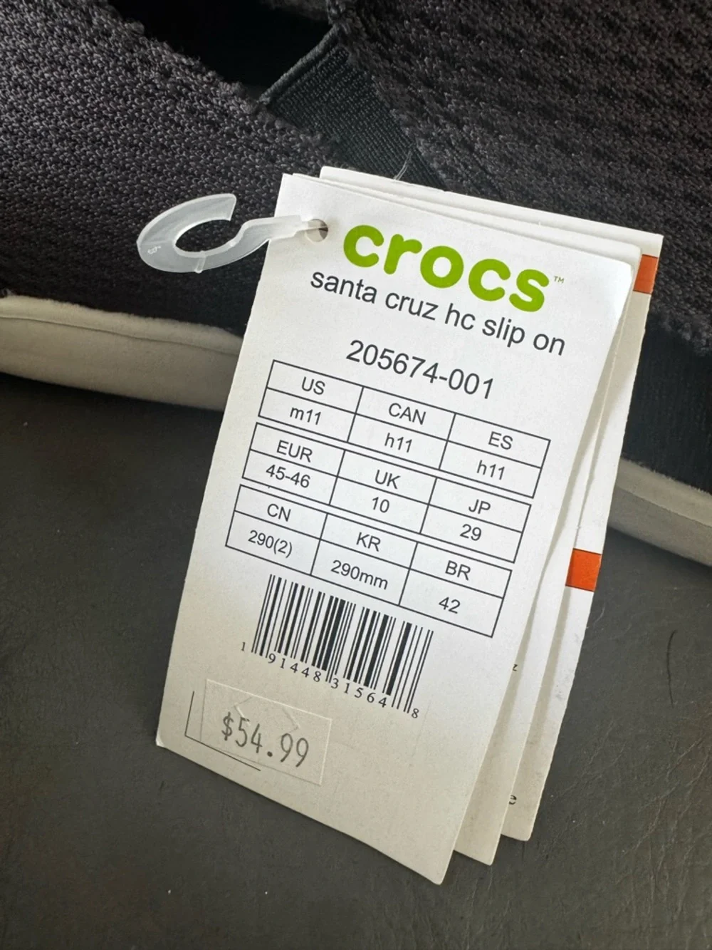 CROCS Men’s Black Slip-On Knit Loafers with White Sole - Picture 4 of 6